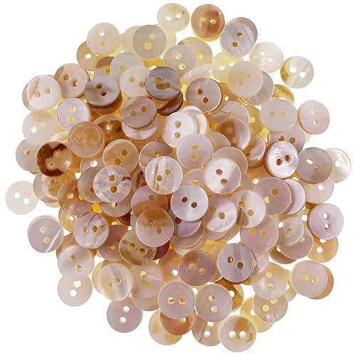 100pcs-Schalenknöpfe, 12, 5 mm/15 mm/20mm 2-Loch-Flat-Mutter von Perlenknöpfen, multifunktional wiederverwendbar für Kleidung 100pcs-Schalenknöpfe, 12, 5 mm/15 mm/20mm 2-Loch-Flat-Mutter von Perlenknöpfen, multifunktional wiederverwendbar für Kleidung von Xweptuy