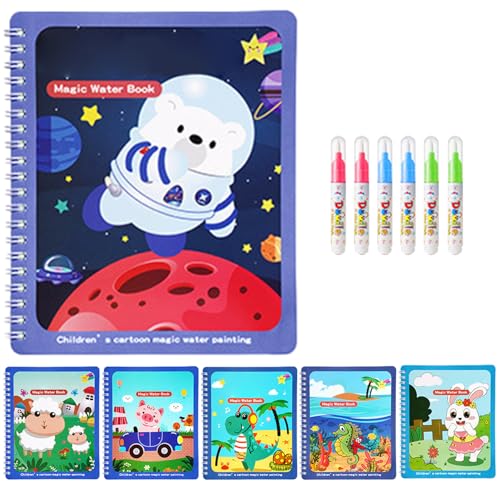 6pcs Wasser Malbuch interaktiver wiederverwendbares sicheres Wasserfarbe mit Stift für Kleinkinder Bildungslernkits Geschenke 6pcs Wasser Malbuch interaktiver wiederverwendbares sicheres Wasserfarbe mit Stift für Kleinkinder Bildungslernkits Geschenke von Xweptuy