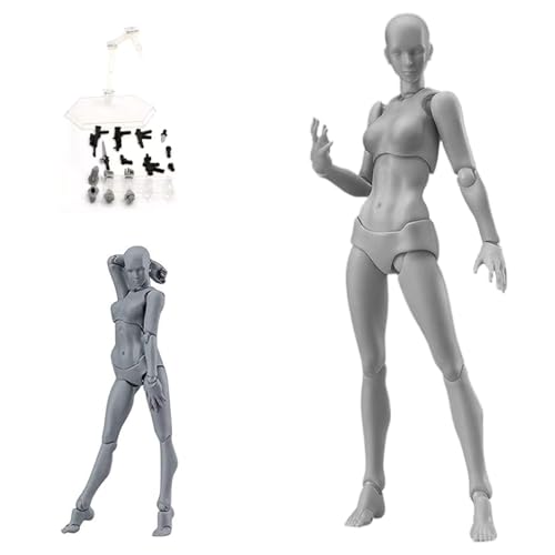 Action -Abbildungen 5.1in bewegliche Gelenke Flexible Zeichnungsfiguren Modell mit Basis leichter wahrer Zeichnung Figur zum Skizzieren, Malen, Zeichnen, Künstler (weiblich) von Xweptuy