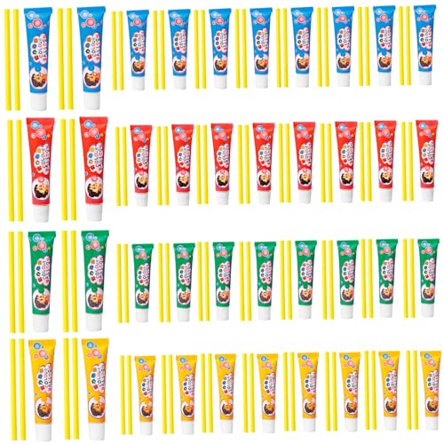 Xweptuy Plastikblasen mit Stroh 40 Sets Easy & Fun Blow Plastikblasen für Kinder tragbare Blasenspielzeug für Schule, Party, Innenräume, Außengeschenke, Geschenke für Kinder, zufällige Farbe von Xweptuy