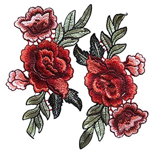 Rose Patch Stickerei 2pcs Kleidung Fix Patch Nähzubehörhand Handwerk Anhang dekorativ Rose Patch Stickerei 2pcs Kleidung Fix Patch Nähzubehörhand Handwerk Anhang dekorativ von Xweptuy