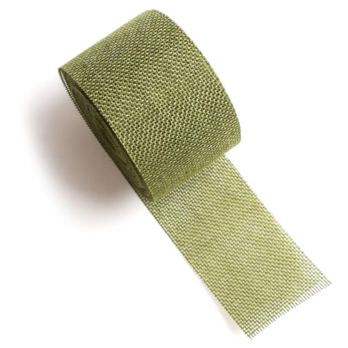 Sackleinenband 2 Zoll breit und 394 Zoll lang anpassbares dunkelgrünes Leinenband für Weihnachten, Hochzeit, DIY -Handwerk, Ornament von Xweptuy