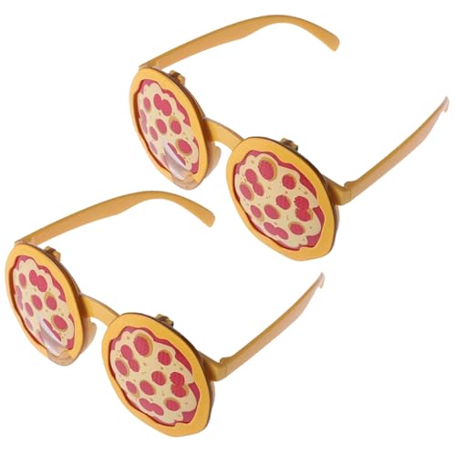 Xweptuy 2pcs lustige Brillen, Pizza -Stil Funky Brille, Neuheiten Sonnenbrillen Photographie Requisiten für Sommerstil -Party -Lieferungen Pizza -EIS Obst Spaß Brillen von Xweptuy