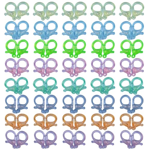 Xweptuy 50pcs Hummerkrallenverschlüsse, mehrfarbiger Plastikschlüsselkettenclip, süß für Schmuckherstellung, DIY -Handwerk, handgefertigt, Spielzeugschlüsselkette Xweptuy 50pcs Hummerkrallenverschlüsse, mehrfarbiger Plastikschlüsselkettenclip, süß für Schmuckherstellung, DIY -Handwerk, handgefertigt, Spielzeugschlüsselkette von Xweptuy