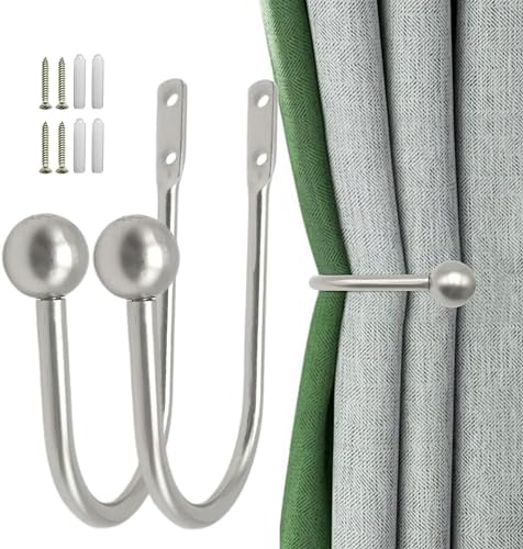 2er-Pack Vorhang-Metall-Vorhangbinder, Vorhangständer, Vorhangbinder, U-förmige Vorhanghalterungen, Krawatten, Vorhanghaken, Krawatten für Wohnzimmer, Schlafzimmer, Büro (Silber) (Silber) 2er-Pack Vorhang-Metall-Vorhangbinder, Vorhangständer, Vorhangbinder, U-förmige Vorhanghalterungen, Krawatten, Vorhanghaken, Krawatten für Wohnzimmer, Schlafzimmer, Büro (Silber) (Silber) von XxinXrong