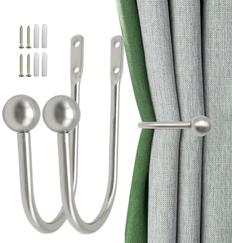 XxinXrong Vorhanghalter aus Metall, 2 Stück, Vorhang-Raffhalter, Wandmontage, Fenstervorhanghalter, Vorhanghalter für feste Vorhänge oder hängende Gegenstände XxinXrong Vorhanghalter aus Metall, 2 Stück, Vorhang-Raffhalter, Wandmontage, Fenstervorhanghalter, Vorhanghalter für feste Vorhänge oder hängende Gegenstände von XxinXrong