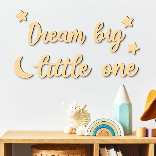 Xylolfsty Dream Big Little One Wanddekoration, Babyzimmer, Boho, Mond, Sterne, Holzschild, Dekoration, Jungen, Mädchen, Schlafzimmer, zum Aufhängen, Wandkunst für Zuhause, Bauernhaus, Wohnzimmer, Xylolfsty Dream Big Little One Wanddekoration, Babyzimmer, Boho, Mond, Sterne, Holzschild, Dekoration, Jungen, Mädchen, Schlafzimmer, zum Aufhängen, Wandkunst für Zuhause, Bauernhaus, Wohnzimmer, von Xylolfsty