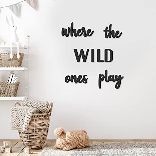 Xylolfsty Spielzimmer-Wanddekoration, Where The Wild Ones, Spielzimmerschild, Holzwandkunst, Dekoration für Jungen und Mädchen, Spielzeugzimmer, Kinderzimmer, Schlafzimmer, Wortausschnitte, 8 Stück Xylolfsty Spielzimmer-Wanddekoration, Where The Wild Ones, Spielzimmerschild, Holzwandkunst, Dekoration für Jungen und Mädchen, Spielzeugzimmer, Kinderzimmer, Schlafzimmer, Wortausschnitte, 8 Stück von Xylolfsty