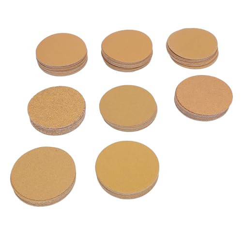 Xyntor 3 Inch Sanding Discs Hook and Loop | 10 Grits 40 to 800 for Woodworking/Automotive/Metal | 100 Pcs Effective Aluminum Oxide Abrasive Pads von Xyntor