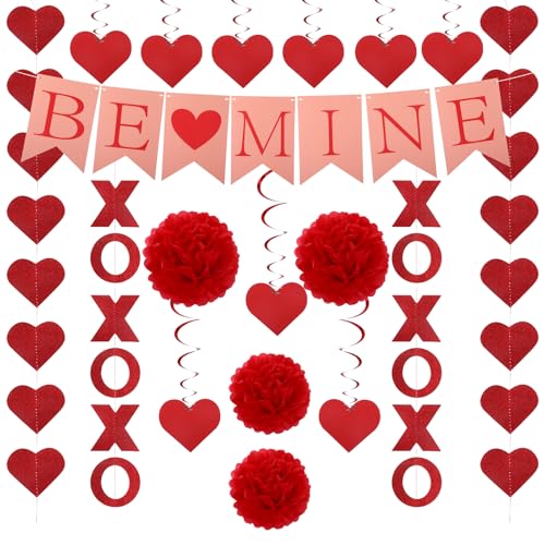Be Mine Valentinstagsdekorationen für Zuhause, Valentinstags-Banner, Valentinstags-Girlande für Kaminsims, Herzgirlande, Dekorationen, Valentinstag-Wanddekoration, hängende Herzen, Dekorationen, Be Mine Valentinstagsdekorationen für Zuhause, Valentinstags-Banner, Valentinstags-Girlande für Kaminsims, Herzgirlande, Dekorationen, Valentinstag-Wanddekoration, hängende Herzen, Dekorationen, von Xyulaan