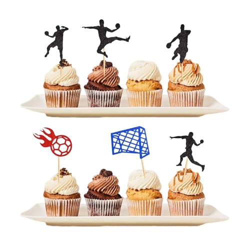 30 Stück Handball Cupcake Topper, Sport Kuchen Dekoration, Sport Fitness Cupcake Toppers für Kinder Jungen Festival Geburtstag Party Deko, Handball Party Dekoration, Sport Party Dekoration von Xyvona