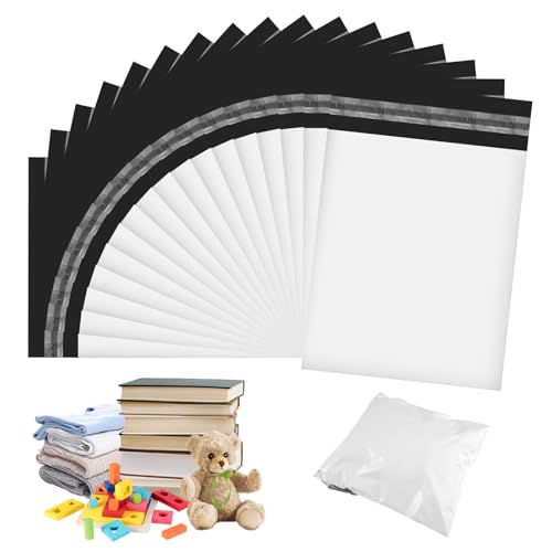 100 Stück Versandtaschen Kleidung, 20x30 cm Versandtüten für Kleidung, Wasserdichte Versandbeutel, Selbstklebende Versandbeutel Plastik Versandtaschen für Warenverpackung, Logistik Und Transport von Xyvor