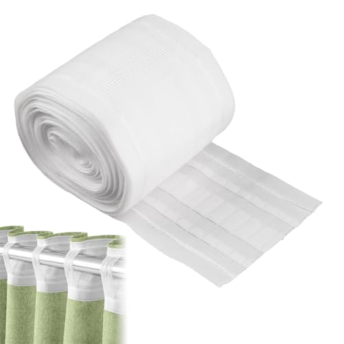 Gardinenband Kräuselband Weiß, 6 M X 8.5 Cm Gardinenband Zum Aufnähen, Gardinen Kräuselband Zum Aufnähen, Gardinen Band Zum Nähen, Kräuselband Gardinens Für Fenstervorhang Türvorhang Duschvorhan von Xyvor