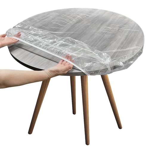 Tischdecke Transparent Rund, Transparente PVC-Tischdecke Mit Gummizug, PVC Tischfolie Rund, Tischschutz Transparent Mit Gummizug, Wasserdicht, Abwaschbar, Wiederverwendbar, für Outdoor, Garten(122cm) Tischdecke Transparent Rund, Transparente PVC-Tischdecke Mit Gummizug, PVC Tischfolie Rund, Tischschutz Transparent Mit Gummizug, Wasserdicht, Abwaschbar, Wiederverwendbar, für Outdoor, Garten(122cm) von Xyvor
