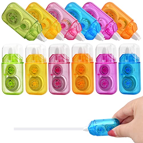Xzeemo 12 Stück Korrekturroller Mini Korrekturband Set, 4 m x 5 mm Mini Korrekturmaus, Mini Roller Korrekturmaus, Korrekturband für Studenten Kinder, Mini Korrekturband Roller für Schule Büro (B) von Xzeemo