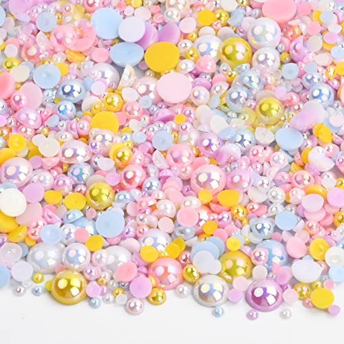 Xzeemo 2010 Stück Halbe Perlen zum Basteln, Flache Rücken Perlen, Lose Perlen Glanz, Kunstperle für Schmuckherstellung, Bunte Halbperlen, Dekoperlen für DIY Maniküre Scrapbooking Basteln, 6 Größen (E) Xzeemo 2010 Stück Halbe Perlen zum Basteln, Flache Rücken Perlen, Lose Perlen Glanz, Kunstperle für Schmuckherstellung, Bunte Halbperlen, Dekoperlen für DIY Maniküre Scrapbooking Basteln, 6 Größen (E) von Xzeemo