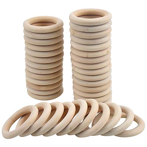 Xzeemo 50 Stück Holzringe, 5CM runde Ringe für Bastelarbeiten, Hölzern Makramee Ringe Anhänger, Unbehandelter Holzring, Natürliche Holz Ringe, Holzringe zum Basteln Schmuckherstellung Xzeemo 50 Stück Holzringe, 5CM runde Ringe für Bastelarbeiten, Hölzern Makramee Ringe Anhänger, Unbehandelter Holzring, Natürliche Holz Ringe, Holzringe zum Basteln Schmuckherstellung von Xzeemo