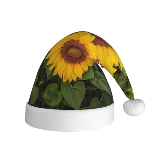 Xzeit Herzförmige Sonnenblume Weihnachtsmann Hut Erwachsene Weihnachtsmütze Weihnachten Urlaub Hut für Frauen Männer Neujahr Festliches Partyzubehör von Xzeit