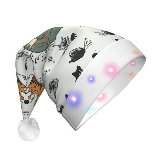 Xzeit LED-Weihnachtsmütze für Erwachsene, Nikolausmütze, Mädchen, mit Krone, beleuchtete Weihnachtsmütze, Weihnachtsfeierzubehör von Xzeit