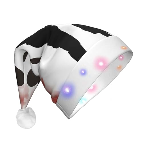 Xzeit LED-Weihnachtsmütze für Erwachsene, Weihnachtsmannmütze, Paar, Herzform, beleuchtete Weihnachtsmütze, Weihnachtsfeierzubehör von Xzeit