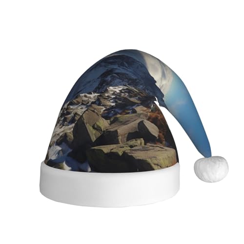 Xzeit Mountain peak top santa hat adult christmas hat xmas holiday hat for women men new year festive party supplies von Xzeit
