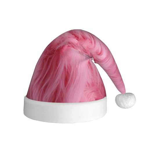 Xzeit Rosa Samt pelzig strukturiertes Muster Weihnachtsmütze Erwachsene Weihnachtsmütze Weihnachten Urlaub Hut für Frauen Männer Neujahr Festliches Partyzubehör von Xzeit