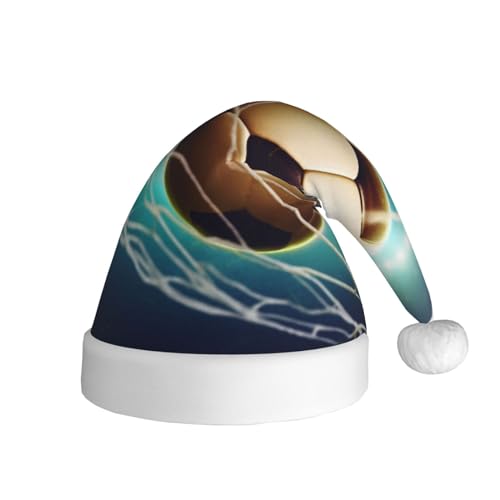 Xzeit Tor-Fußball-Weihnachtsmütze für Erwachsene, Weihnachten, Feiertagsmütze für Damen, Herren, Neujahr, festliches Partyzubehör von Xzeit