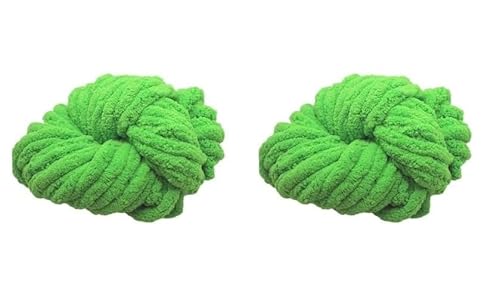 Grobes Wollgarn, 250 g x 20 mm, super dickes Deckengarn, zum Häkeln, weiches Garn (2 Set (Grün, 20 mm)) von XzhixiangKing