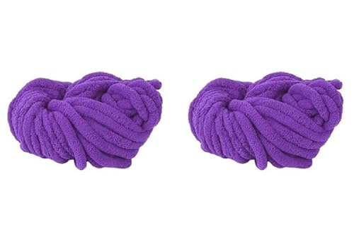 Grobes Wollgarn, 250 g x 20 mm, super dickes Deckengarn, zum Häkeln, weiches Garn (2 Set (Lila, 20 mm)) von XzhixiangKing