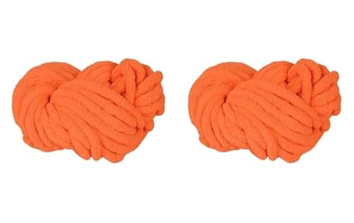 Grobes Wollgarn, 250 g x 20 mm, super dickes Deckengarn, zum Häkeln, weiches Garn (2 Set (Orange, 20 mm)) von XzhixiangKing