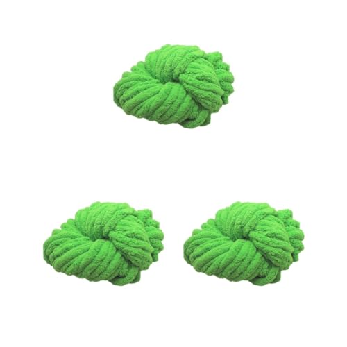 Grobes Wollgarn, 250 g x 20 mm, super dickes Deckengarn, zum Häkeln, weiches Garn (3 Set (Grün, 20 mm)) von XzhixiangKing