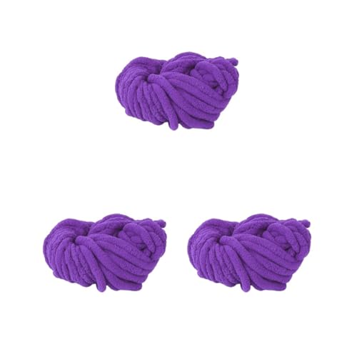 Grobes Wollgarn, 250 g x 20 mm, super dickes Deckengarn, zum Häkeln, weiches Garn (3 Set (Lila, 20 mm)) von XzhixiangKing