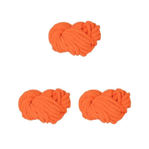 Grobes Wollgarn, 250 g x 20 mm, super dickes Deckengarn, zum Häkeln, weiches Garn (3 Set (Orange, 20 mm)) von XzhixiangKing