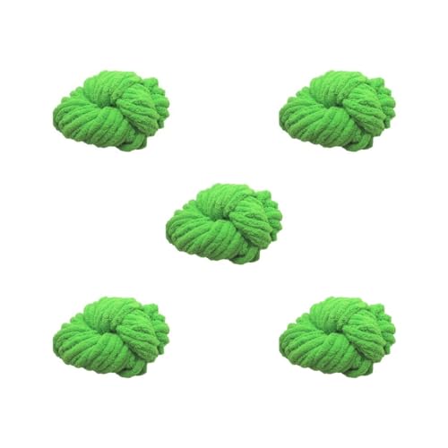 Grobes Wollgarn, 250 g x 20 mm, super dickes Deckengarn, zum Häkeln, weiches Garn (5 Set (Grün, 20 mm)) von XzhixiangKing