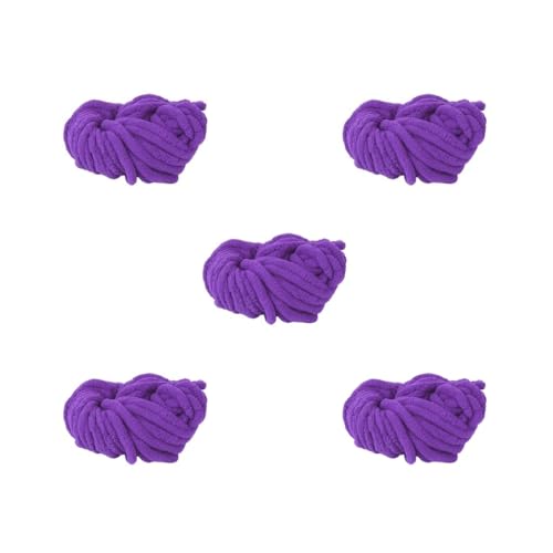 Grobes Wollgarn, 250 g x 20 mm, super dickes Deckengarn, zum Häkeln, weiches Garn (5er-Set (Lila, 20 mm)) von XzhixiangKing