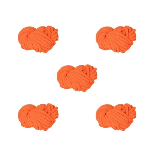 Grobes Wollgarn, 250 g x 20 mm, super dickes Deckengarn, zum Häkeln, weiches Garn (5er-Set (Orange, 20 mm)) von XzhixiangKing
