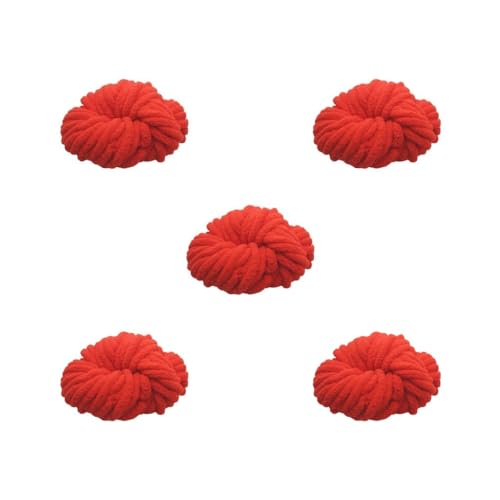 Grobes Wollgarn, 250 g x 20 mm, super dickes Deckengarn, zum Häkeln, weiches Garn (5er-Set (Rot, 20 mm)) von XzhixiangKing