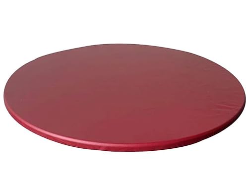 XzhixiangKing Rutschfeste runde Tischdecke, 120 cm, waschbar, Stretch-Tischdecke, wasserdichtes Polyester, für Zuhause, Partys (Weinrot) von XzhixiangKing