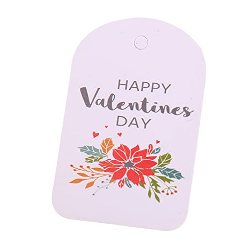 100 Stück Valentinstags-Geschenkpapier mit Herz-Druck zum Aufhängen von Etiketten von Xzmzbxzb