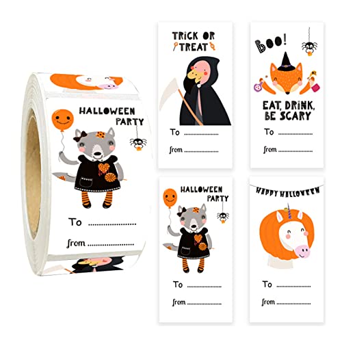 300 Stück Verpackungsetiketten Aufkleber Halloween Geschenk Versiegelung Aufkleber beschreibbare Verpackungsetiketten für Geschenkbox-Paket Süßigkeitentüten Umschlag Verpackungsetiketten von Xzmzbxzb
