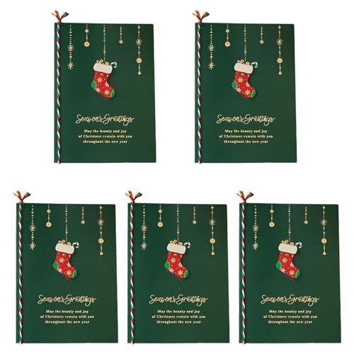 5 Stück Weihnachtsgrußkarten Party Einladungen Postkarte Geschenk für Zuhause Urlaub Segen Karte 3D Cartoon Weihnachtskarten Grußkarte von Xzmzbxzb