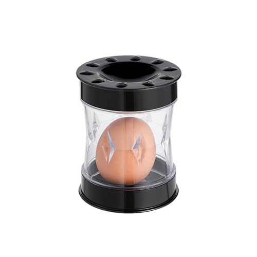Eierschäler mit Handkurbel - Einfaches Eierschäler-Werkzeug zum schnellen Entfernen von Schalen aus hart gekochten Eiern, Küchenhelfer (Schwarz) von Xzyden