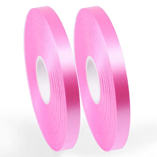 Yiran 2 Rollen rosa Ballonband, 8 mm, 50 m Rolle, rosa Band, rosa Kräuselband, rosa Ballonschnur für Geschenkverpackung, Blumenhandwerk, Geburtstagsfe von Y iRAN