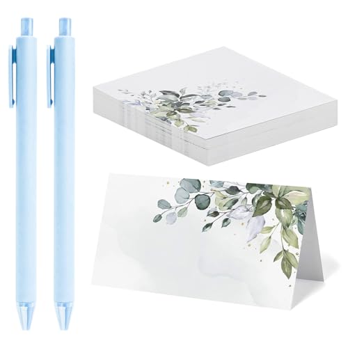 YAANBUNB 50 Stk Tischkarten Sitzplatzkarten Hochzeit Platzkarten Geburtstag Namenskarten Tisch Tischkarten Taufe Eukalyptus Blanko Sitzkärtchen mit Stift für Feier Konfirmation Kommunion (100 x 90mm) YAANBUNB 50 Stk Tischkarten Sitzplatzkarten Hochzeit Platzkarten Geburtstag Namenskarten Tisch Tischkarten Taufe Eukalyptus Blanko Sitzkärtchen mit Stift für Feier Konfirmation Kommunion (100 x 90mm) von YAANBUNB
