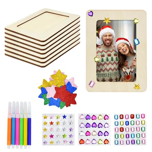 YAANBUNB 8 Stück Bilderrahmen Bastelset Holzbilderrahmen zum Basteln Fotorahmen Selber Gestalten 19 * 14cm Bilderrahmen Holz zum Selbstgestalten Rahmen mit Sticker Farbpinsel für Geburtstag Geschenke YAANBUNB 8 Stück Bilderrahmen Bastelset Holzbilderrahmen zum Basteln Fotorahmen Selber Gestalten 19 * 14cm Bilderrahmen Holz zum Selbstgestalten Rahmen mit Sticker Farbpinsel für Geburtstag Geschenke von YAANBUNB