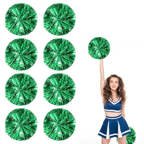 8er Pack Cheerleading Pom Poms, Sport-Pompoms aus Kunststoff für Teamspirit und Veranstaltungen (Grün) von YAANTYYB
