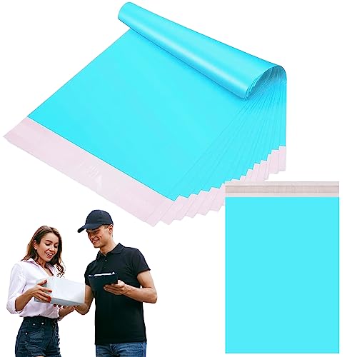 10 Stück 45x60cm Blau Versandbeutel Plastik Versandtaschen,Versandtüten für Kleidung Groß,Selbstklebend Poly Kunststoffbeutel Wasserdichte Kuriertaschen Paket Tüten für Versand Warensendung Textilien von YAAVAAW