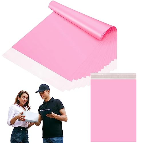 10 Stück 60x70cm Rosa Versandbeutel Plastik Versandtaschen,Versandtüten für Kleidung Groß,Selbstklebend Poly Kunststoffbeutel Wasserdichte Kuriertaschen Paket Tüten für Versand Warensendung Textilien von YAAVAAW