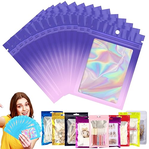 100 Stück Zip-Beutel Klein Mylar Bags Lila Rosa Holografische Beutel 7x10cm,Wiederverschließbare Mylar Beutel,Geruchsdichte Baggys Ziplock-Beutel Polybeutel für Keksen,Schmuck,Lebensmittel 100 Stück Zip-Beutel Klein Mylar Bags Lila Rosa Holografische Beutel 7x10cm,Wiederverschließbare Mylar Beutel,Geruchsdichte Baggys Ziplock-Beutel Polybeutel für Keksen,Schmuck,Lebensmittel von YAAVAAW