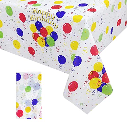 137 x 274 cm Kinder-Tischdecke "Happy Birthday", bunte Luftballons, Happy Birthday, Kunststoff-Tischdecke, groß, rechteckig, Einweg-Esstischabdeckung für Jungen, Mädchen, Kinder, 137 x 274 cm Kinder-Tischdecke "Happy Birthday", bunte Luftballons, Happy Birthday, Kunststoff-Tischdecke, groß, rechteckig, Einweg-Esstischabdeckung für Jungen, Mädchen, Kinder, von YAAVAAW
